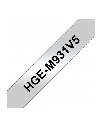 BROTHER HGEM931V5 Taśma Brother 12mm Black/Matt Silver (5 szt ) High Grade Tape