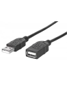 ic intracom MANHATTAN 338653 Manhattan Przedłużacz USB 2.0 A-A M/Ż 1,8m czarny - nr 1