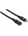 ic intracom MANHATTAN 355230 Manhattan Kabel USB-C 3.1 Gen2, USB C/USB C M/F 50cm czarny - nr 16