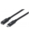 ic intracom MANHATTAN 355230 Manhattan Kabel USB-C 3.1 Gen2, USB C/USB C M/F 50cm czarny - nr 1