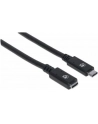 ic intracom MANHATTAN 355230 Manhattan Kabel USB-C 3.1 Gen2, USB C/USB C M/F 50cm czarny - nr 31