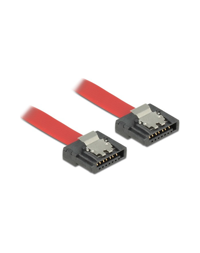 DELOCK 83834 Delock Przewód SATA FLEXI 6 Gb/s o dł. 30 cm, czerwony, metalowe zaciski główny