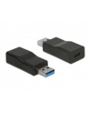 DELOCK 65696 Delock Konwerter USB 3.1 męski - USB Type-C, wtyk żeński, aktywny, czarny - nr 1