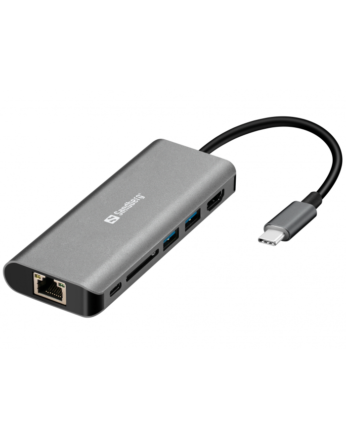 SANDBERG 136-18 Sandberg Stacja dokująca USB-C - HDMI+LAN+SD+USB, 61W główny