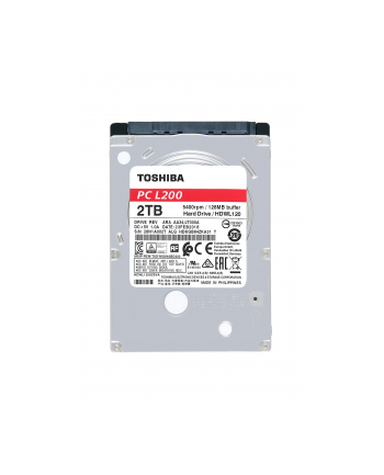 toshiba europe TOSHIBA HDWL120UZSVA Dysk twardy Toshiba L200, 2.5, 2TB, SATA/600, 5400RPM, 128MB cache