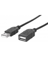 ic intracom MANHATTAN 338653 Manhattan Przedłużacz USB 2.0 A-A M/Ż 1,8m czarny - nr 1