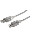 ic intracom MANHATTAN 340458 Manhattan Kabel USB 2.0 A-B M/M 3m srebrny - nr 19