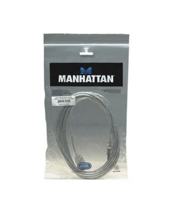 ic intracom MANHATTAN 340502 Manhattan Przedłużacz USB 2.0 A-A M/Ż 4,5m przezroczysty srebrny