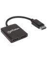 ic intracom MANHATTAN DisplayPort to 2-Port DP Splitter Hub with MST 4K30Hz USB Power Video Wall Function black - nr 13