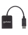 ic intracom MANHATTAN DisplayPort to 2-Port DP Splitter Hub with MST 4K30Hz USB Power Video Wall Function black - nr 15
