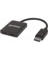 ic intracom MANHATTAN DisplayPort to 2-Port DP Splitter Hub with MST 4K30Hz USB Power Video Wall Function black - nr 7