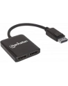 ic intracom MANHATTAN DisplayPort to 2-Port DP Splitter Hub with MST 4K30Hz USB Power Video Wall Function black - nr 14