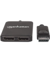 ic intracom MANHATTAN DisplayPort to 2-Port DP Splitter Hub with MST 4K30Hz USB Power Video Wall Function black - nr 15