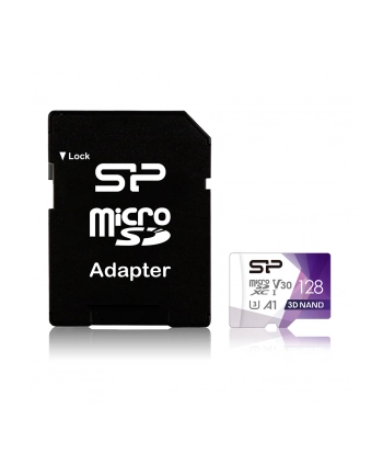 SILICONPOW SP128GBSTXDU3V20AB Silicon Power Karta Pamięci Micro SDXC 128GB UHS-I U3 V30 +adapter 100MB/s nr 1