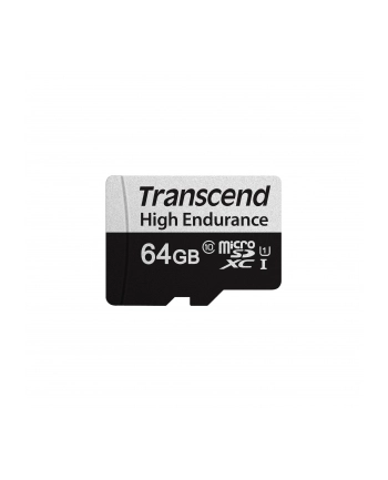 TRANSCEND TS64GUSD350V Transcend 64GB microSD with adapter U1 High Endurance nr 2