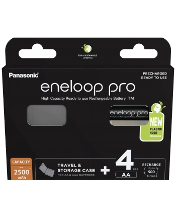 PANASONIC BK-3HCDEC4BE Panasonic Eneloop Pro R6/AA 2500mAh, 4 Szt., Blister + BOX nr 1