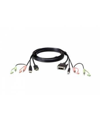ATEN 2L-7D02DH ATEN 2L-7D02DH 1.8M USB HDMI to DVI-D KVM Cable with Audio