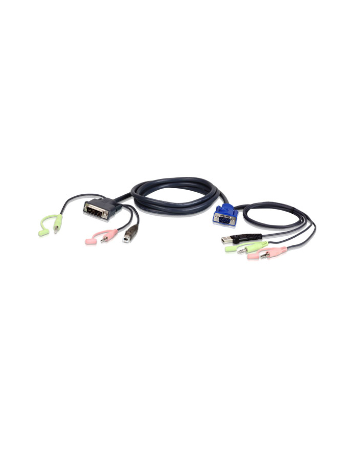 ATEN 2L-7DX2U ATEN 2L-7DX2U 1.8M USB VGA to DVI-I KVM Cable with Audio główny