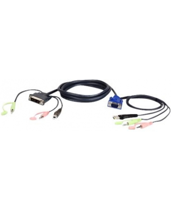 ATEN 2L-7DX2U ATEN 2L-7DX2U 1.8M USB VGA to DVI-I KVM Cable with Audio