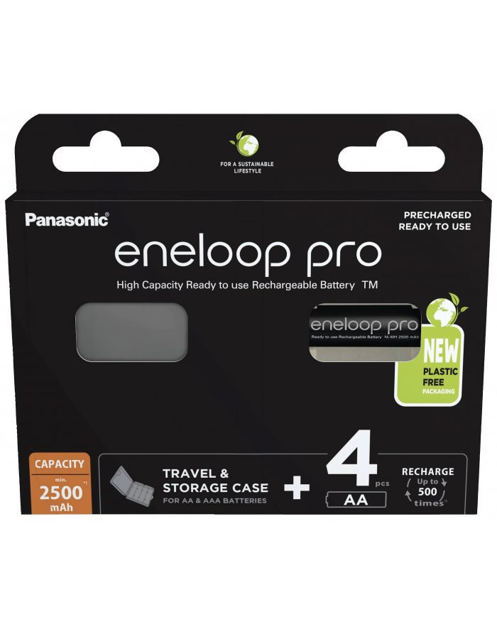 PANASONIC BK-3HCDEC4BE Panasonic Eneloop Pro R6/AA 2500mAh, 4 Szt., Blister + BOX główny