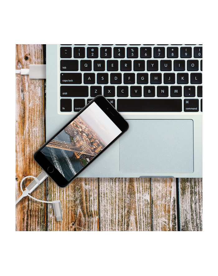 LOGILINK CU0126 LOGILINK - Kabel USB / MicroUSB z adapterem Lightning i USB-C , dł.1m główny