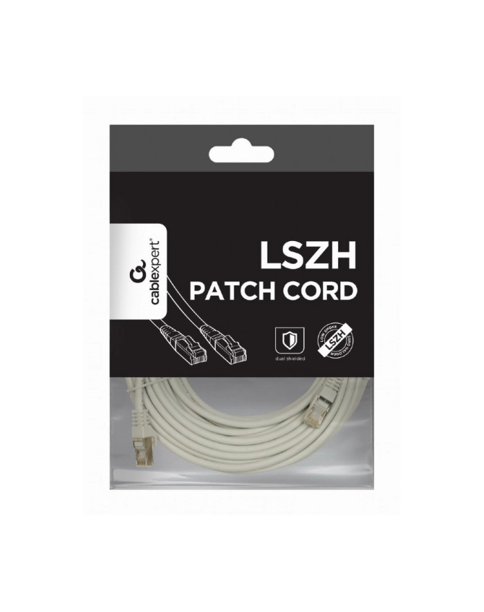 GEMBIRD PP6A-LSZHCU-15M Gembird patchcord RJ45, kat. 6A, SFTP, LSZH, 15m, szary główny