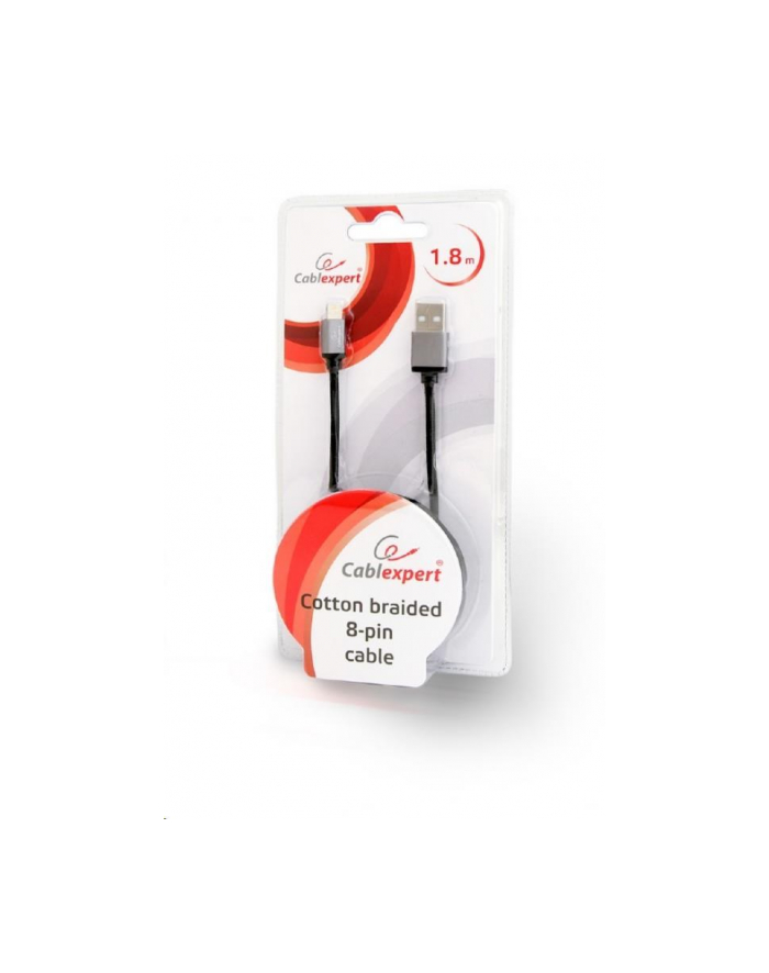 GEMBIRD CCB-mUSB2B-AMLM-6 Gembird kabel USB do 8-pin, oplot, wtyki w osłonie metalowej, 1.8m, czarny główny