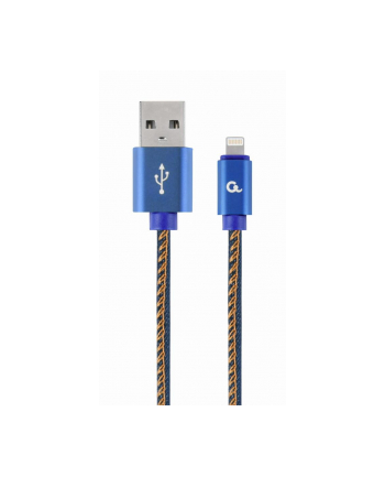 GEMBIRD CC-USB2J-AMLM-1M-BL Gembird Kabel USB do 8-pin (metalowe wtyki, oplot nylonowy denim - jeans) 1m