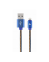 GEMBIRD CC-USB2J-AMLM-2M-BL Gembird Kabel USB do 8-pin (metalowe wtyki, oplot nylonowy denim - jeans) 2m - nr 1