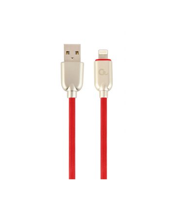 GEMBIRD CC-USB2R-AMLM-1M-R Gembird Kabel Premium USB do 8-pin (metalowe wtyki, kabel gumowany) 1m, czerwony