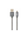 GEMBIRD CC-USB2S-AMLM-2M-BG Gembird Kabel Premium USB do 8-pin (metalowe wtyki,oplot spiralny)2m,szary metal - nr 1