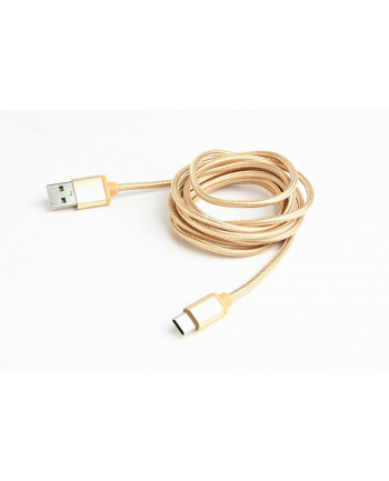GEMBIRD CCB-mUSB2B-AMCM-6-G Gembird kabel USB-C złoty oplot nylonowy, metalowe wtyki, 1.8m