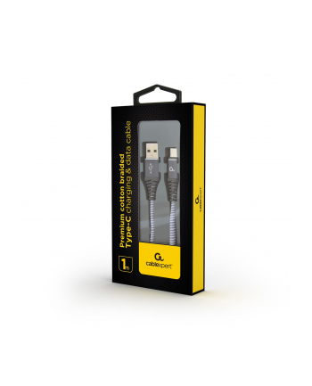 GEMBIRD CC-USB2B-AMCM-1M-WB2 Gembird premium kabel USB-C 2.0 (AM/CM) metalowe wtyki, oplot, 1m, szary/biały