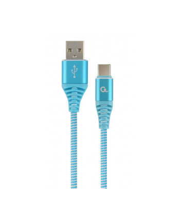 GEMBIRD CC-USB2B-AMCM-2M-VW Gembird premium kabel USB-C 2.0 (AM/CM) metalowe wtyki, oplot, 2m, turkus/biały