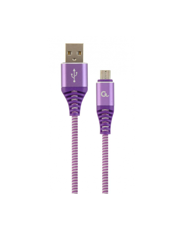 GEMBIRD CC-USB2B-AMmBM-1M-PW Gembird premium kabel micro USB 2.0 AM-MBM5P(metalowe wtyki,oplot) 1m,fiolet/bia główny