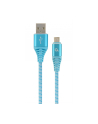 GEMBIRD CC-USB2B-AMmBM-2M-VW Gembird premium kabel micro USB 2.0 AM-MBM5P(metalowe wtyki,oplot) 2m,turkus/bia - nr 1