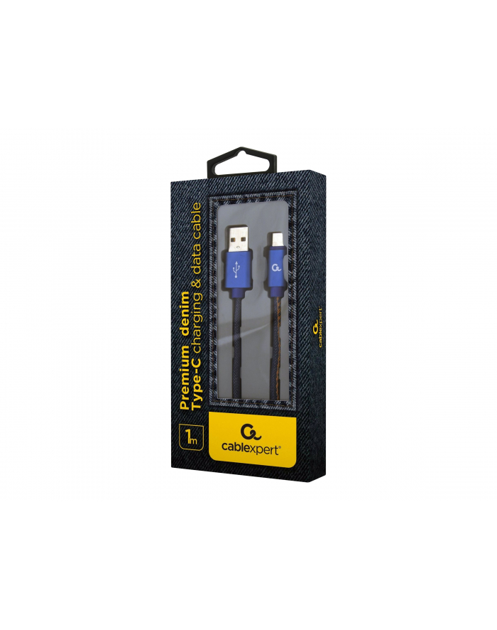 GEMBIRD CC-USB2J-AMCM-1M-BL Gembird kabel USB -C (metalowe wtyki, oplot nylonowy w kolorze denim - jeans) 1m główny