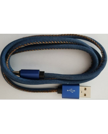 GEMBIRD CC-USB2J-AMmBM-1M-BL Gembird kabel micro USB 2.0 AM-MBM5P (metalowe wtyki, oplot nylonowy jeans) 1m