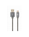 GEMBIRD CC-USB2S-AMCM-2M-BG Gembird kabel USB-C 2.0 (AM/CM) metalowe wtyki, oplot spiralny, 2m,szary metalik - nr 2