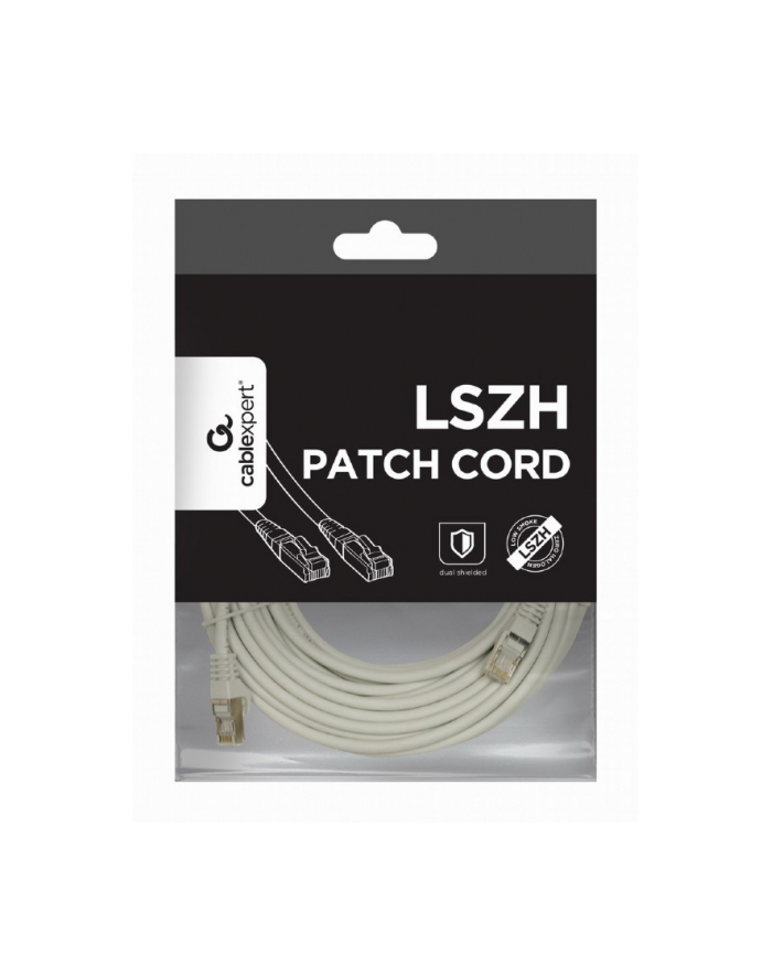 GEMBIRD PP6A-LSZHCU-15M Gembird patchcord RJ45, kat. 6A, SFTP, LSZH, 15m, szary główny