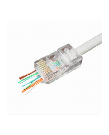 GEMBIRD LC-PTU-01/100 Gembird wtyk sieciowy RJ45 (100 sztuk) przelotowy UTP,8P8C,do drutów i linek nr 2