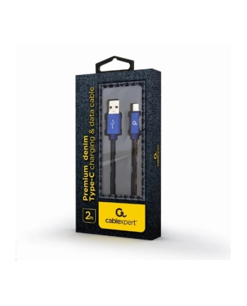 GEMBIRD CC-USB2J-AMCM-2M-BL Gembird kabel USB -C (metalowe wtyki, oplot nylonowy w kolorze denim - jeans) 2m nr 2
