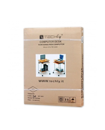 TECHLY 305694 Techly Biurko komputerowe Compact 600x450 z półką na klawiaturę buk/srebrne nr 2