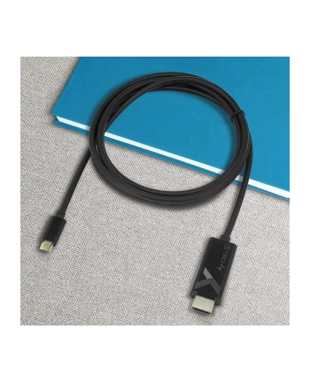 TECHLY 106312 Techly Kabel monitorowy adapter USB-C DP AltMode na HDMI 4K M/M 2m czarny nr 1