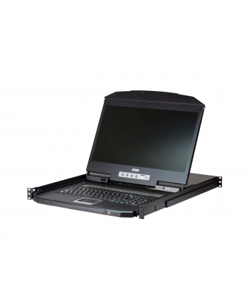 ATEN CL3108NX-ATA-AG ATEN 8-Port Short Depth PS/2-USB VGA Single Rail WideScreen LCD KVM Switch 18,5 nr 1