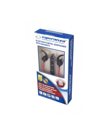 ESPERANZA EH186K - 5901299941317 ESPERANZA EH186K - METALOWE SŁUCHAWKI DOUSZNE BLUETOOTH Z MAGNESEM nr 1