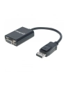 MANHATTAN 151962 Manhattan Konwerter adapter DisplayPort DP na VGA M/F 15cm aktywny czarny - nr 1
