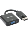 MANHATTAN 151962 Manhattan Konwerter adapter DisplayPort DP na VGA M/F 15cm aktywny czarny - nr 26