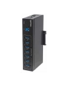 MANHATTAN 164405 Manhattan 7-Portowy przemysłowy hub SuperSpeed USB 3.0 7x USB-A metalowy czarny - nr 13
