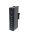 MANHATTAN 164405 Manhattan 7-Portowy przemysłowy hub SuperSpeed USB 3.0 7x USB-A metalowy czarny - nr 28
